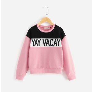 New Girls 11 Color-Block Vacay sweatshirt Top Pink